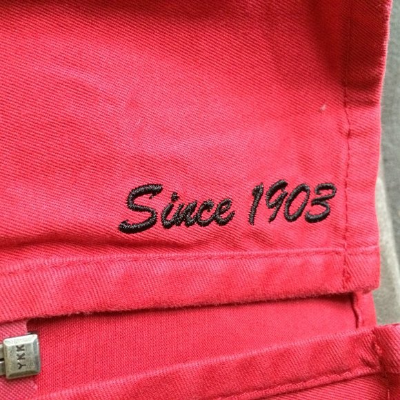 Harley Davidson Womens Blouse Top Medium Red Embroidery Zip Closure Cap Sleeve - Picture 7 of 8